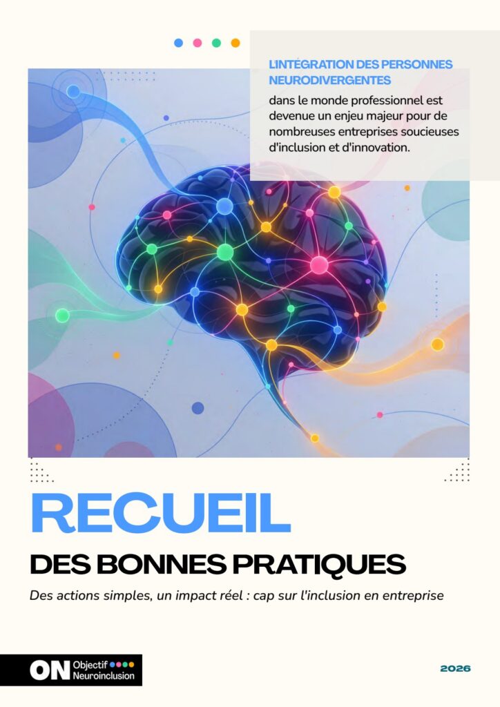 Couverture du Recueil des bonnes pratiques de neuroinclusion — Objectif Neuroinclusion, édition 2026.