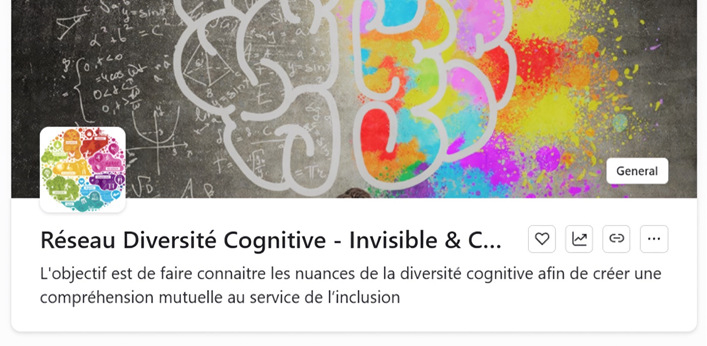 Bannière du réseau Diversité Cognitive – Invisible & Complexe, illustrée par deux moitiés de cerveau.